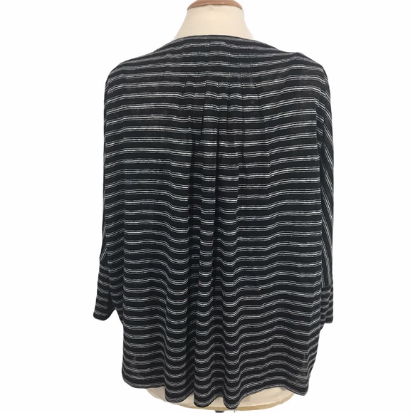 Joie Ashlee Black And White Striped Linen Top M - Picture 4 of 8